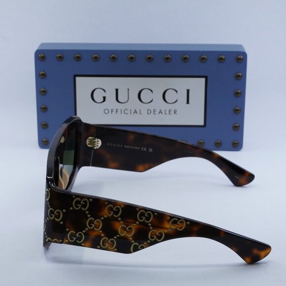Gucci Tortoise Shell Sunglasses with Green Lenses - Picture 10 of 12